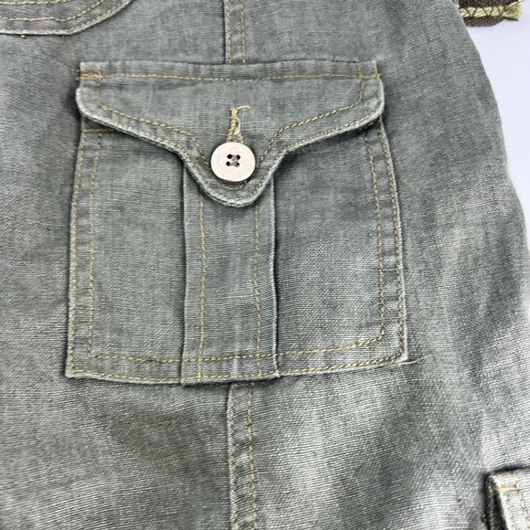 Mur Mur Shorts Size M Green 100% Linen Cargo Shorts W/Belt Anthropology #0058 - Picture 10 of 12